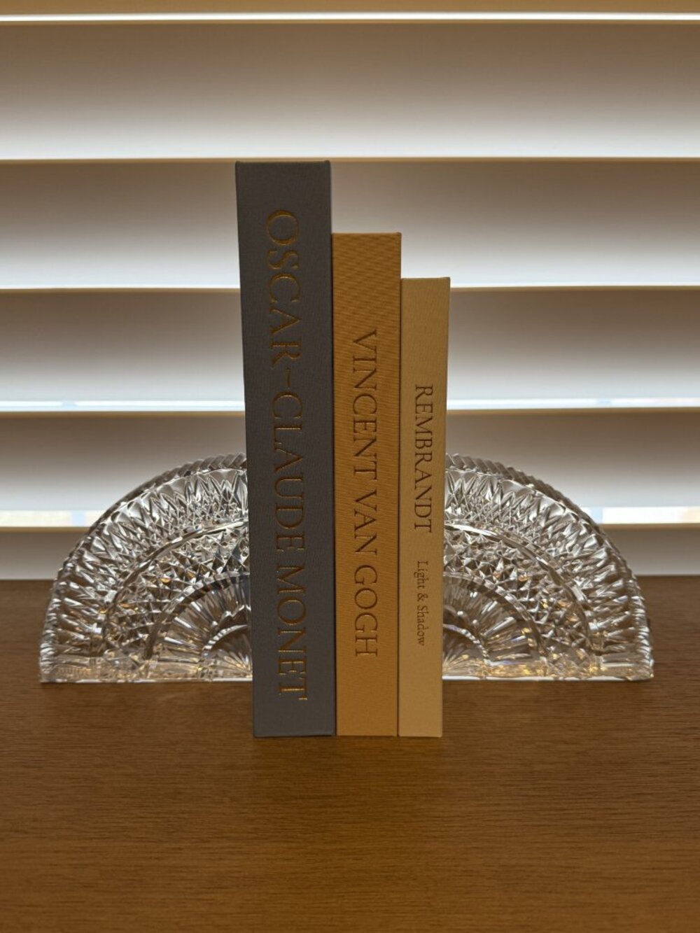 VTG Waterford Crystal Bookends 'Quadrant Fan' Pair